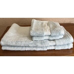 Calvin Klein Light Green Hand Towels And Washcloth Sets Four-piece 100% Cotton